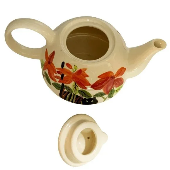 Herman Dodge and Son Hand Painted Black Cat Tea Pot & Cup - Picture 4 of 12